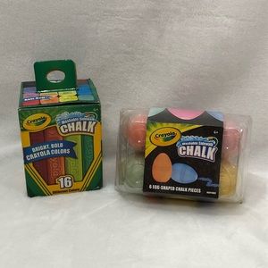 Lot Of 2 Crayola Washable Outdoor Sidewalk Chalk 16 Colors & 6 Easter Egg Shaped